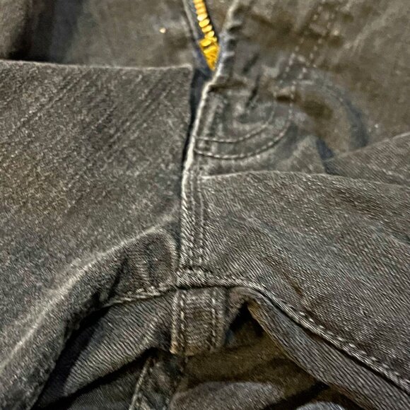 MOTHER The Hustler Ankle Fray Jeans High Rise Wide Leg Black Wash Not Guilty - Picture 10 of 12